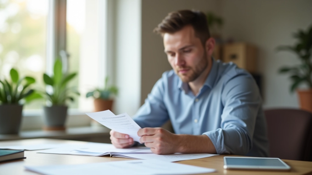 Personne analysant les dépenses d'un gig work, avec reçus et calculatrice sur une table de travail
