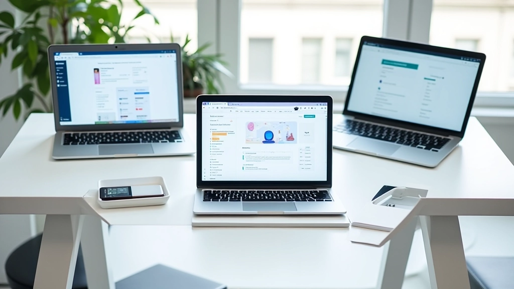 Trois écrans d'ordinateur affichant différentes interfaces de plateformes de tutorat